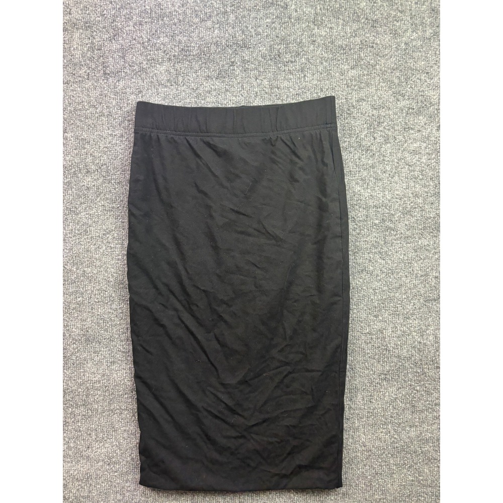 Peruvian Connection Pencil Skirt Womens S Black Pima Cotton Lycra Midi Stretch